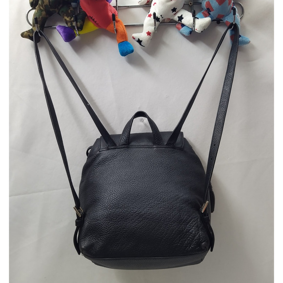 Kate Spade New York Black Pebbled Leather Flap Closure Top Handle Backpack main image 5